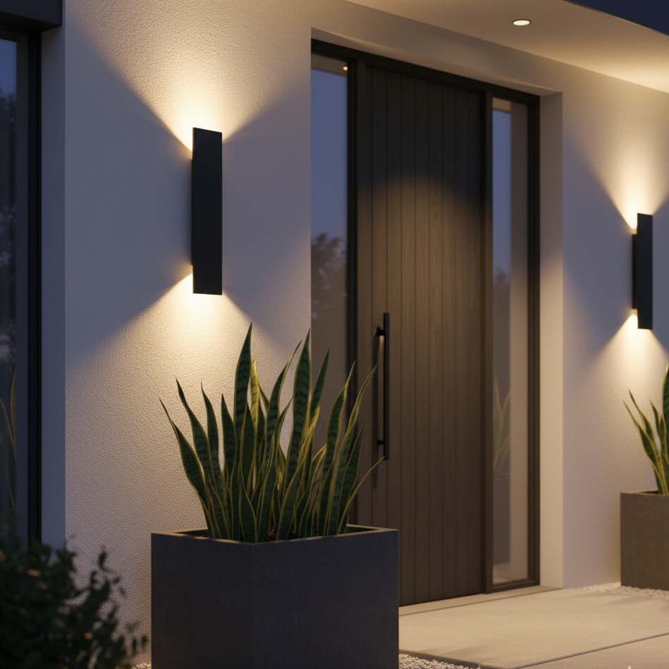 Vattentät utomhusvägglampa i aluminium IP65 – modern LED-vägglampa