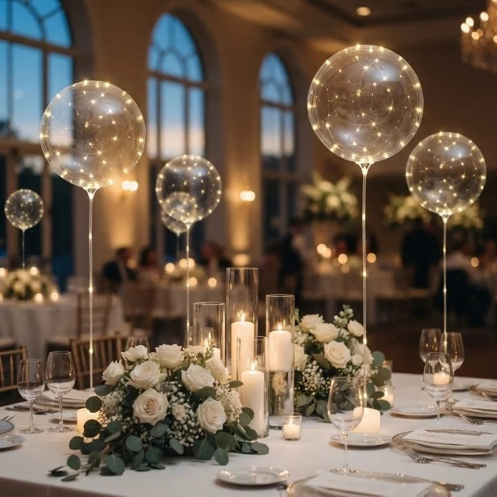Lysande ballonger – partydekoration med varmt sken | set om 10