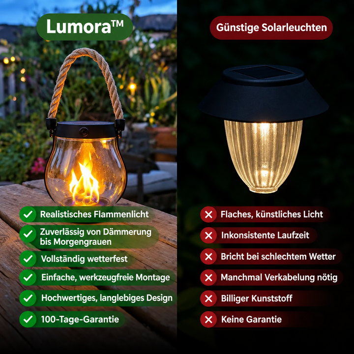 Solcellslykta för utomhusbruk med flimrande låga