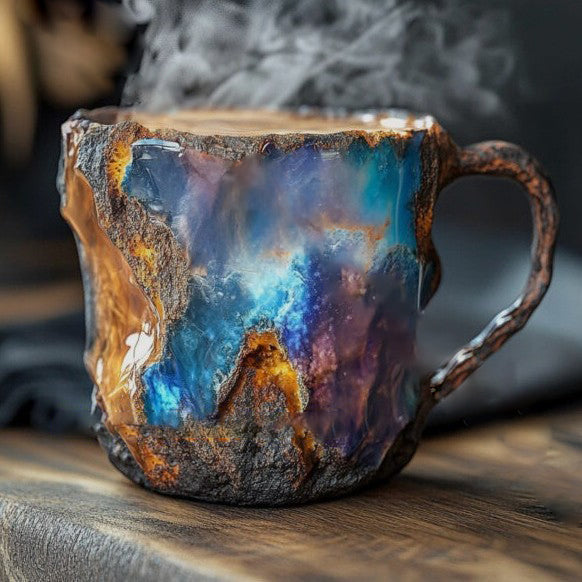 Handgjord mugg av mineralkristall