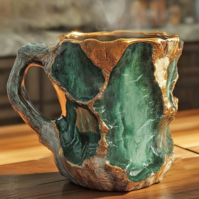 Handgjord mugg av mineralkristall