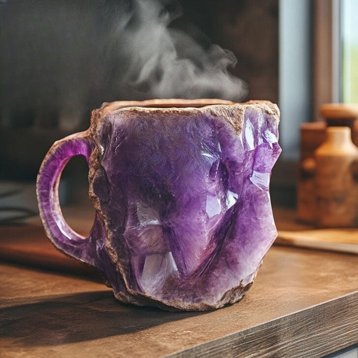 Handgjord mugg av mineralkristall