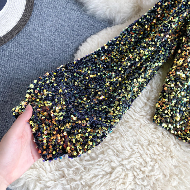 Fleur Glitter One Shoulder Top Farromode afbeelding 10