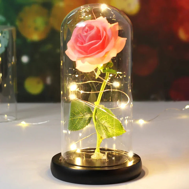 CrystalAura LED-rosdome | Elegant Upplyst Ros för Bröllop- och Eventdekoration