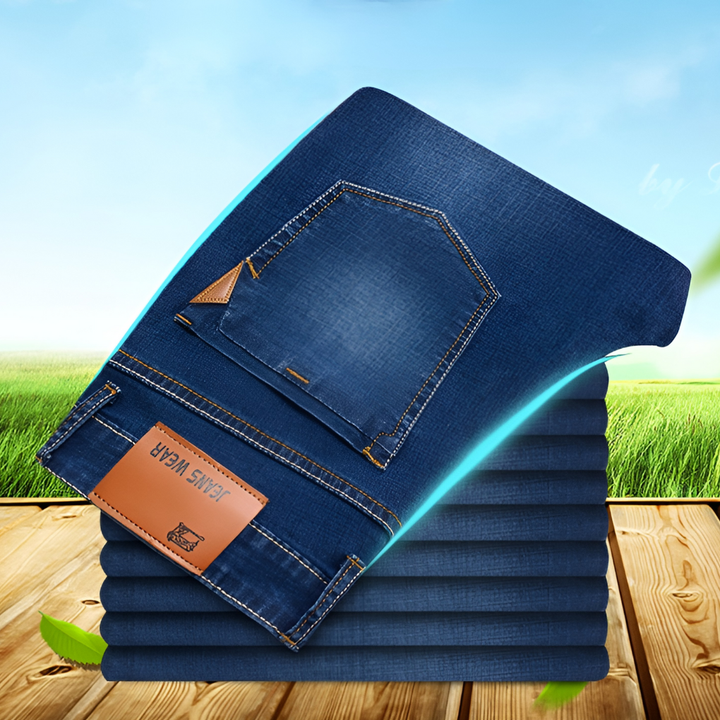 Jeans med raka ben för herrar – slitstark denim