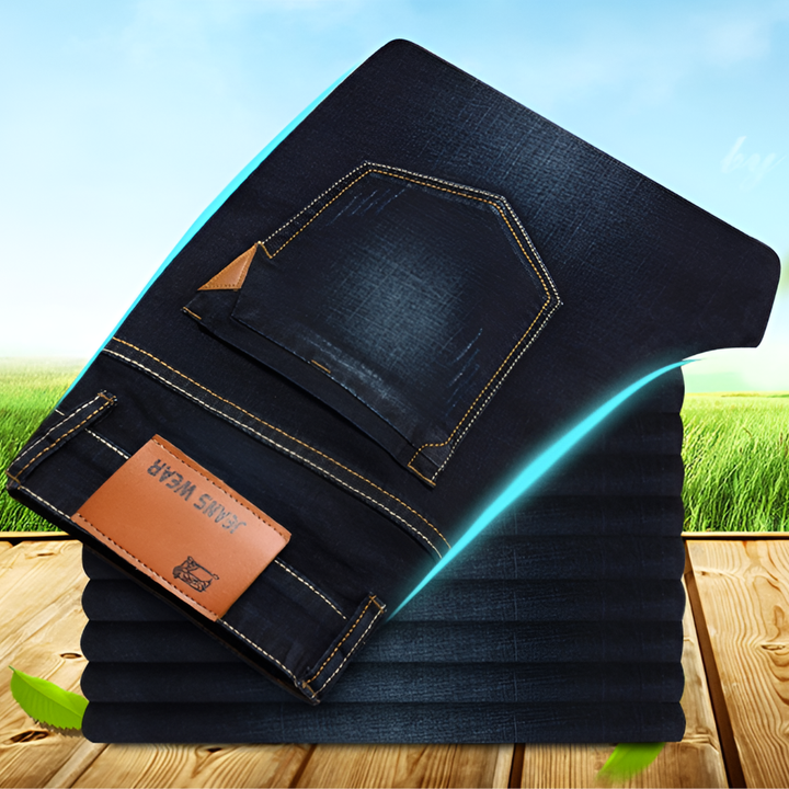 Jeans med raka ben för herrar – slitstark denim