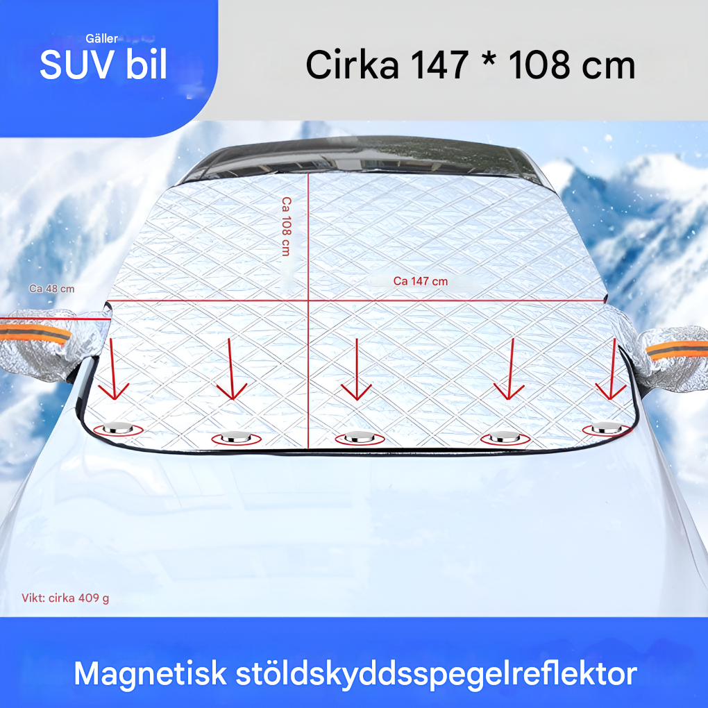 Magneettinen pakkassuojapeite – Suojakangas tuulilasille