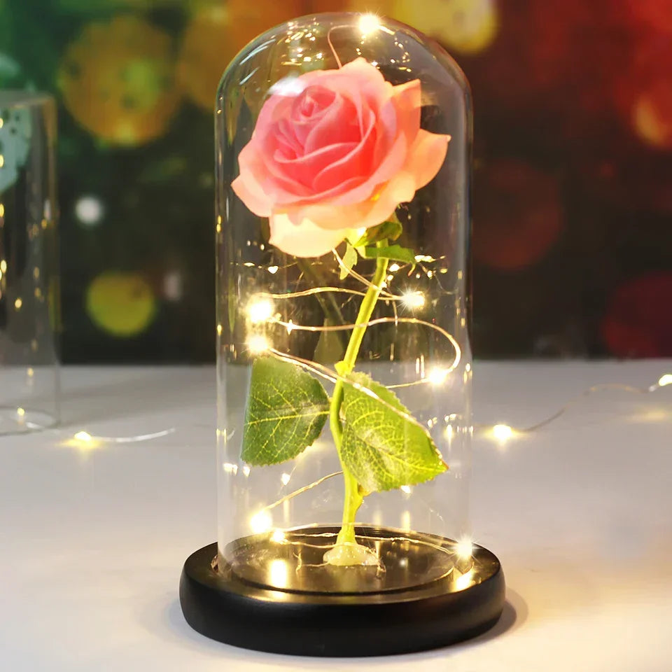 CrystalAura LED-rosdome | Elegant Upplyst Ros för Bröllop- och Eventdekoration