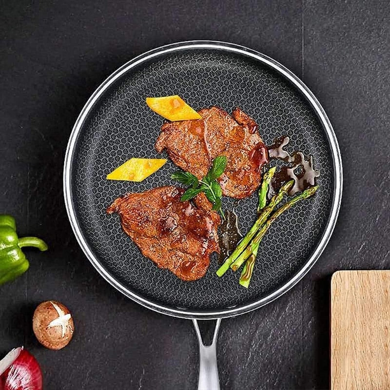 Rustfrit Stål Non-Stick Stegepande