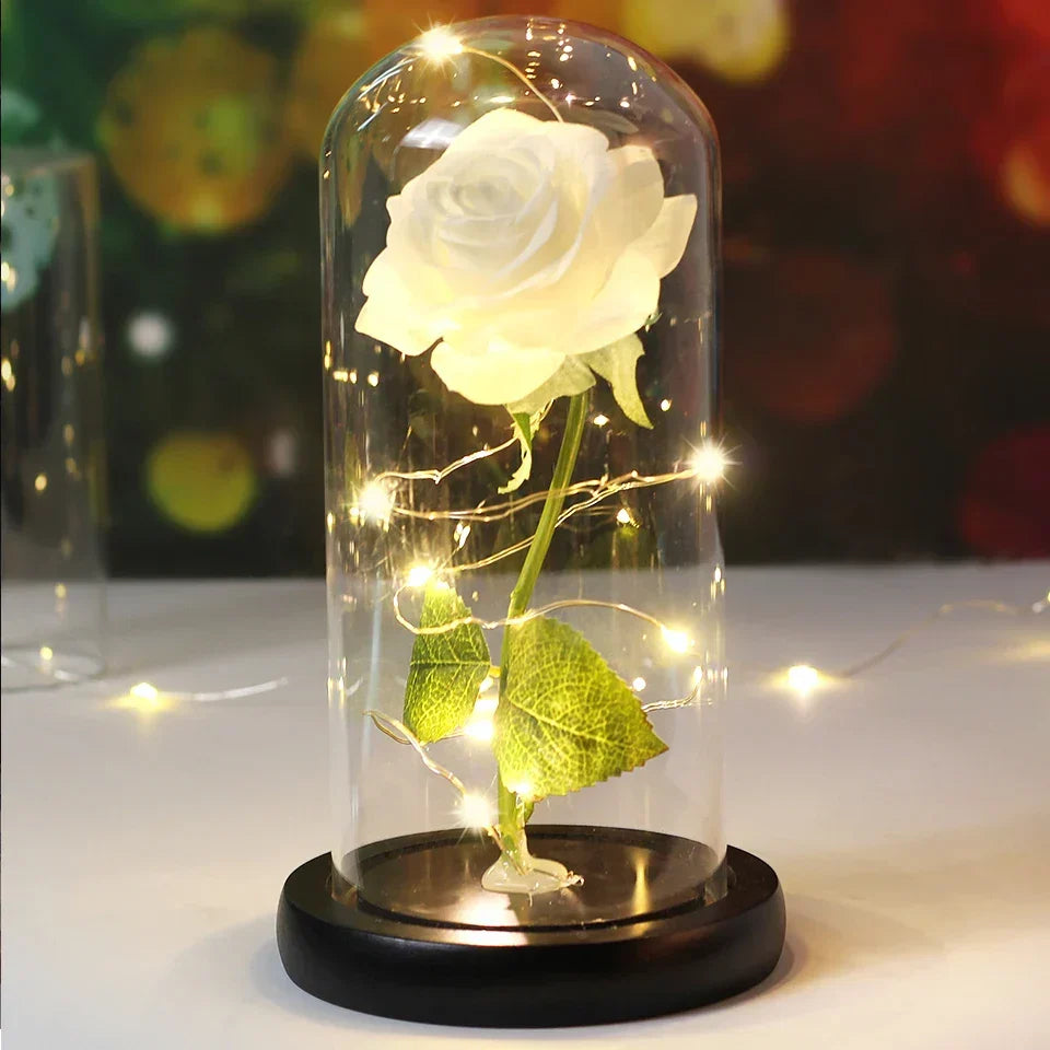 CrystalAura LED-rosdome | Elegant Upplyst Ros för Bröllop- och Eventdekoration