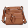 Damväska i syntetiskt tyg med flera fickor