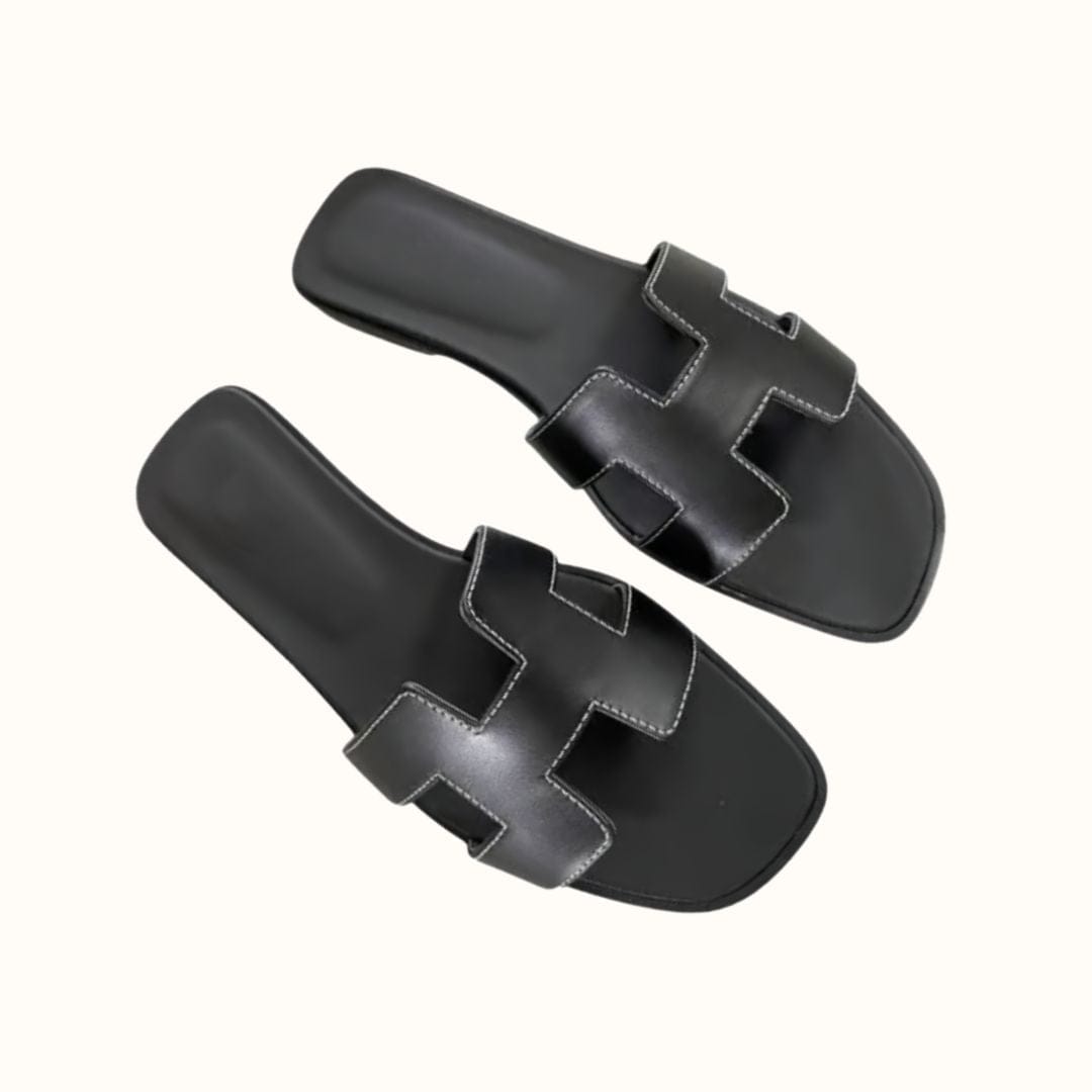 Damsandaler med H-profil i vegankläder - bekväma och eleganta