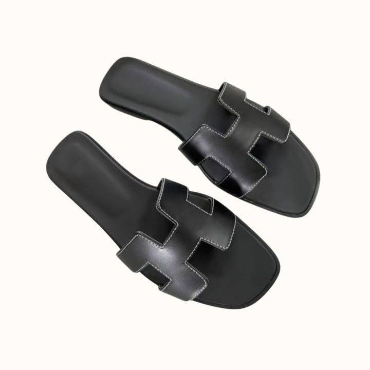 Damsandaler med H-profil i vegankläder - bekväma och eleganta