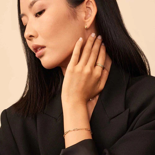Elegant länkarmband i vitguld
