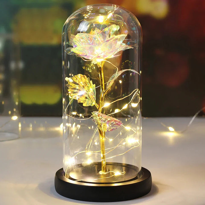 CrystalAura LED-rosdome | Elegant Upplyst Ros för Bröllop- och Eventdekoration