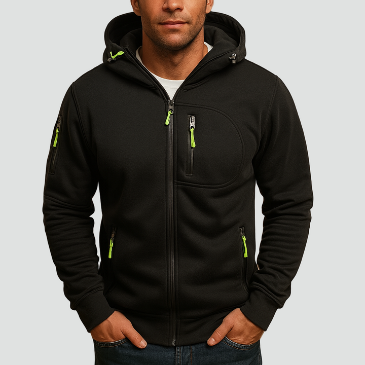 Hoodie för herr | Dragkedja &amp; justerbar huva