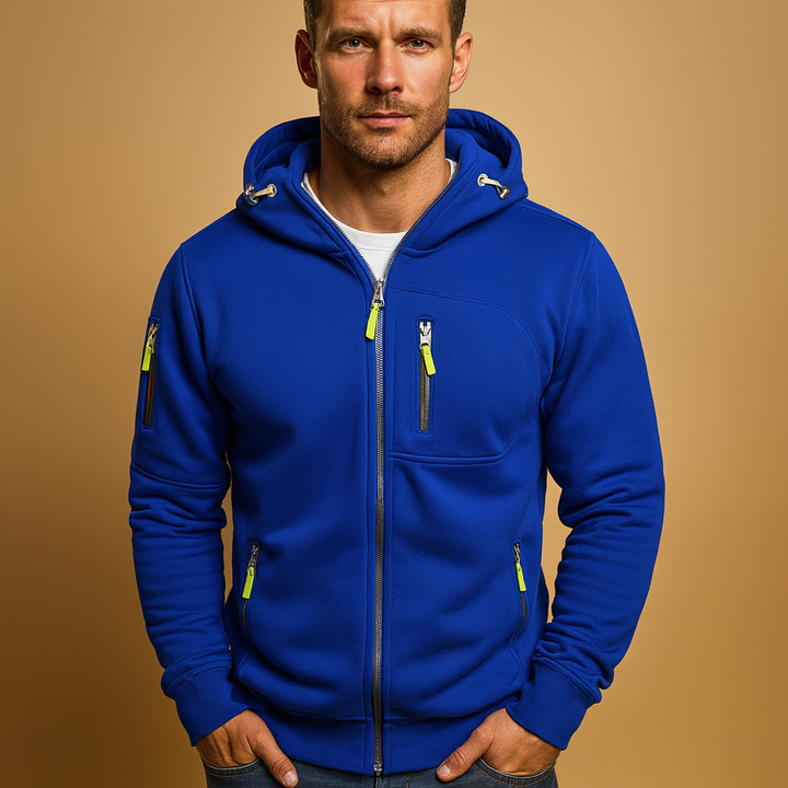 Hoodie för herr | Dragkedja &amp; justerbar huva