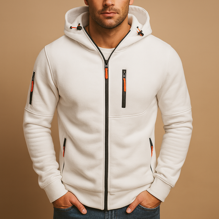 Hoodie för herr | Dragkedja &amp; justerbar huva
