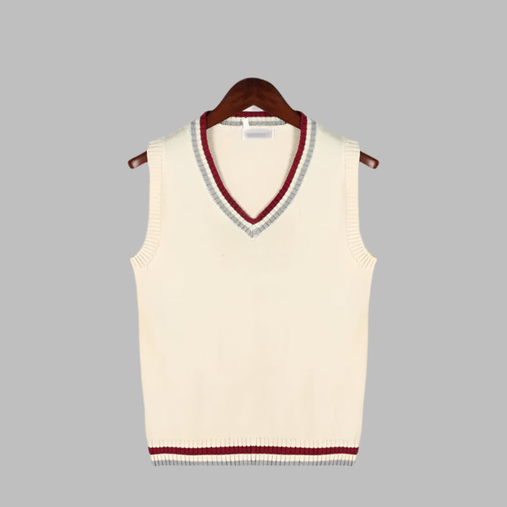 Retro stribet preppy stil ærmeløs trøje