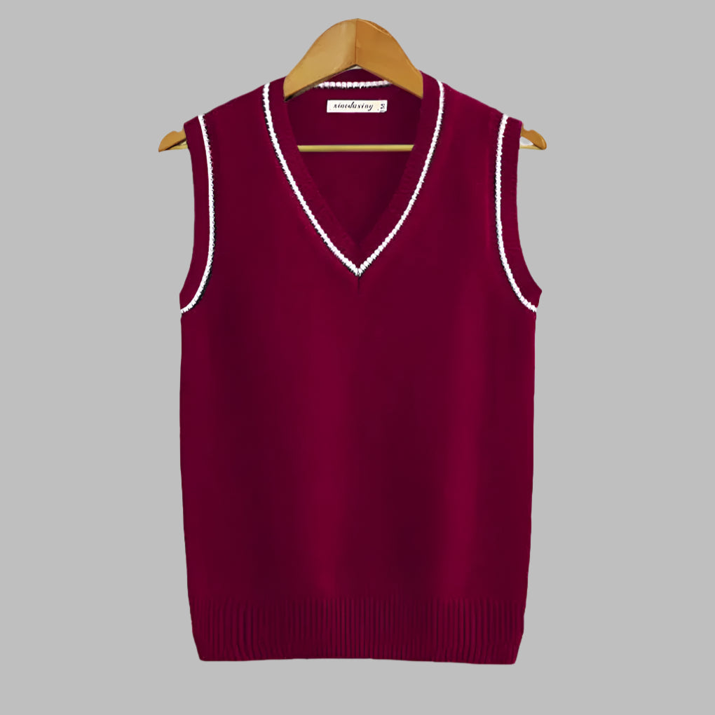 Retro stribet preppy stil ærmeløs trøje