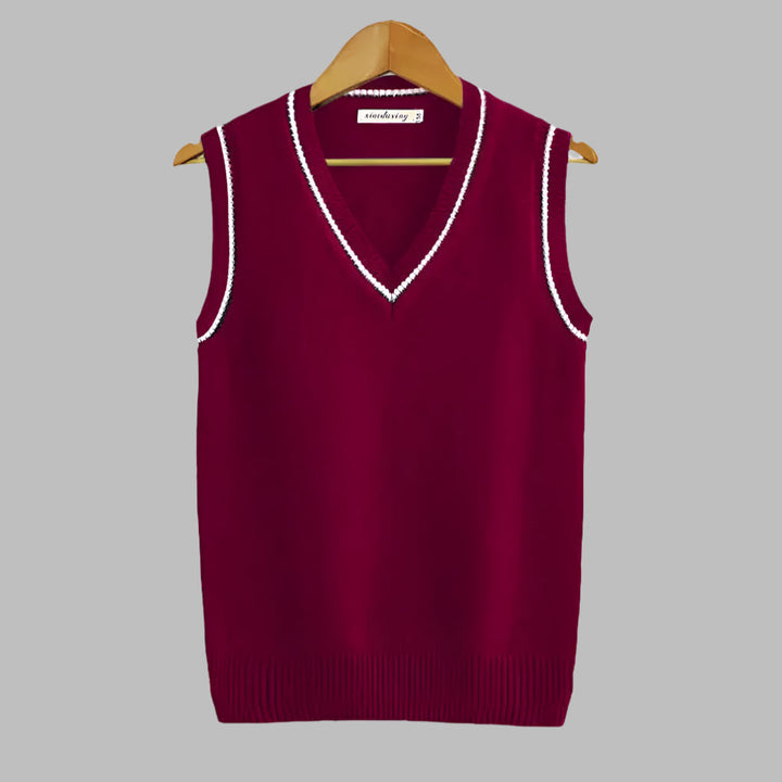 Retro stribet preppy stil ærmeløs trøje