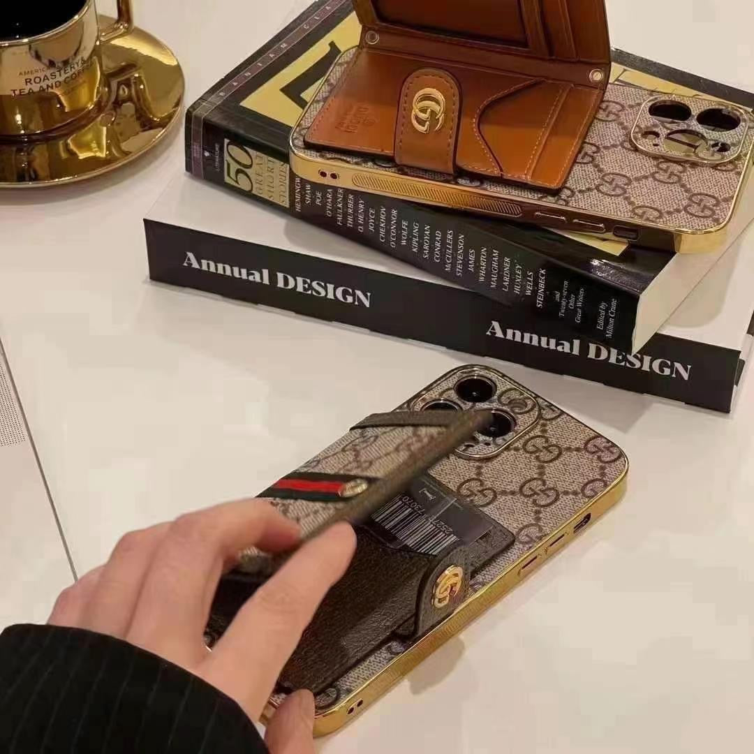 Lyxigt iPhone-skal med axelrem