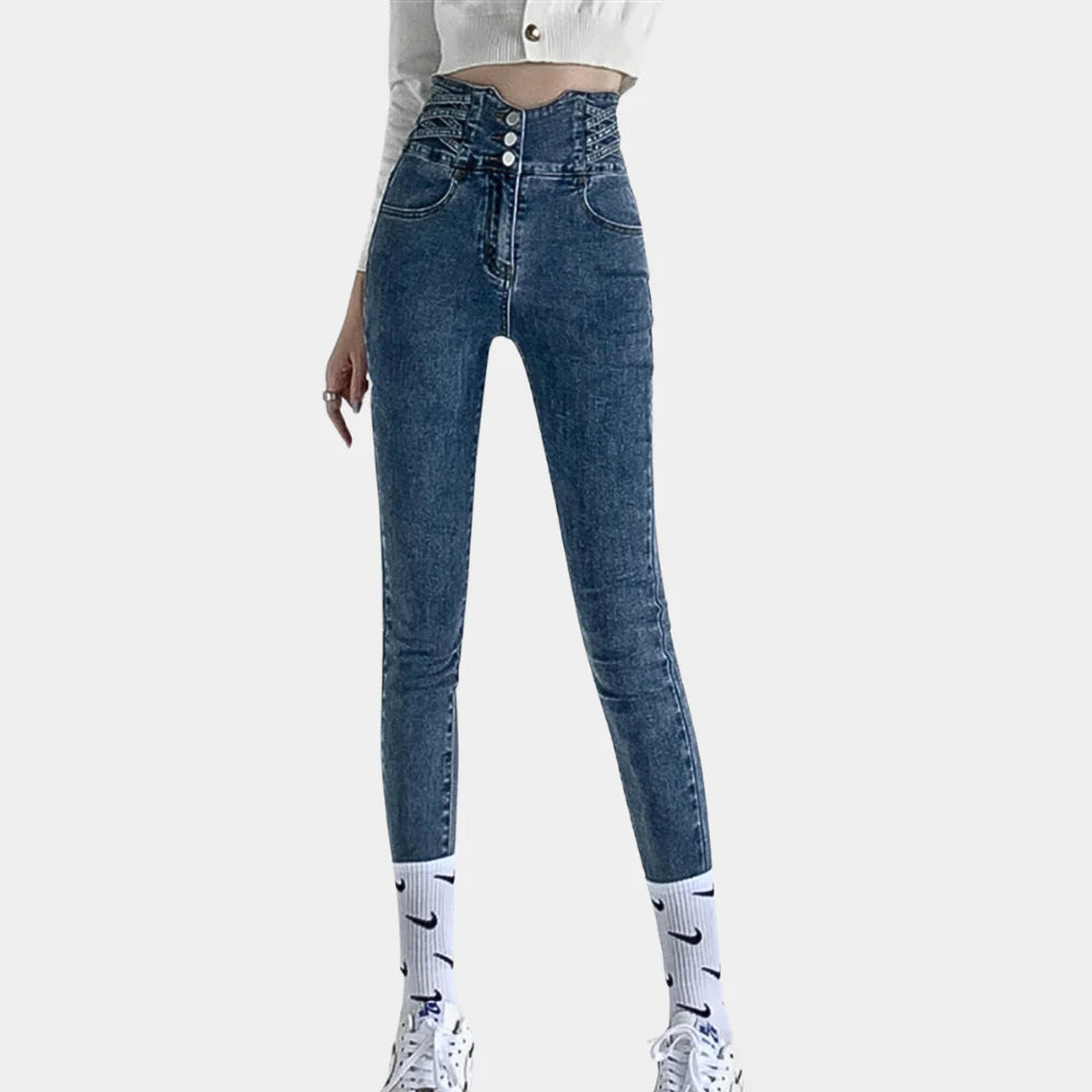 Damjeans med hög midja