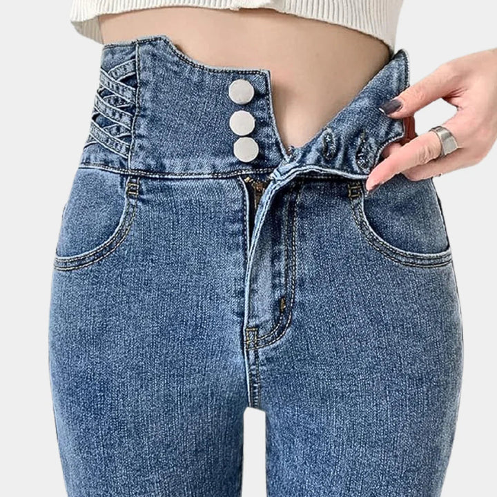 Damjeans med hög midja