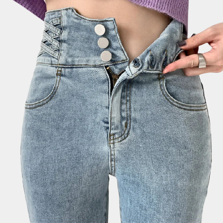 Damjeans med hög midja