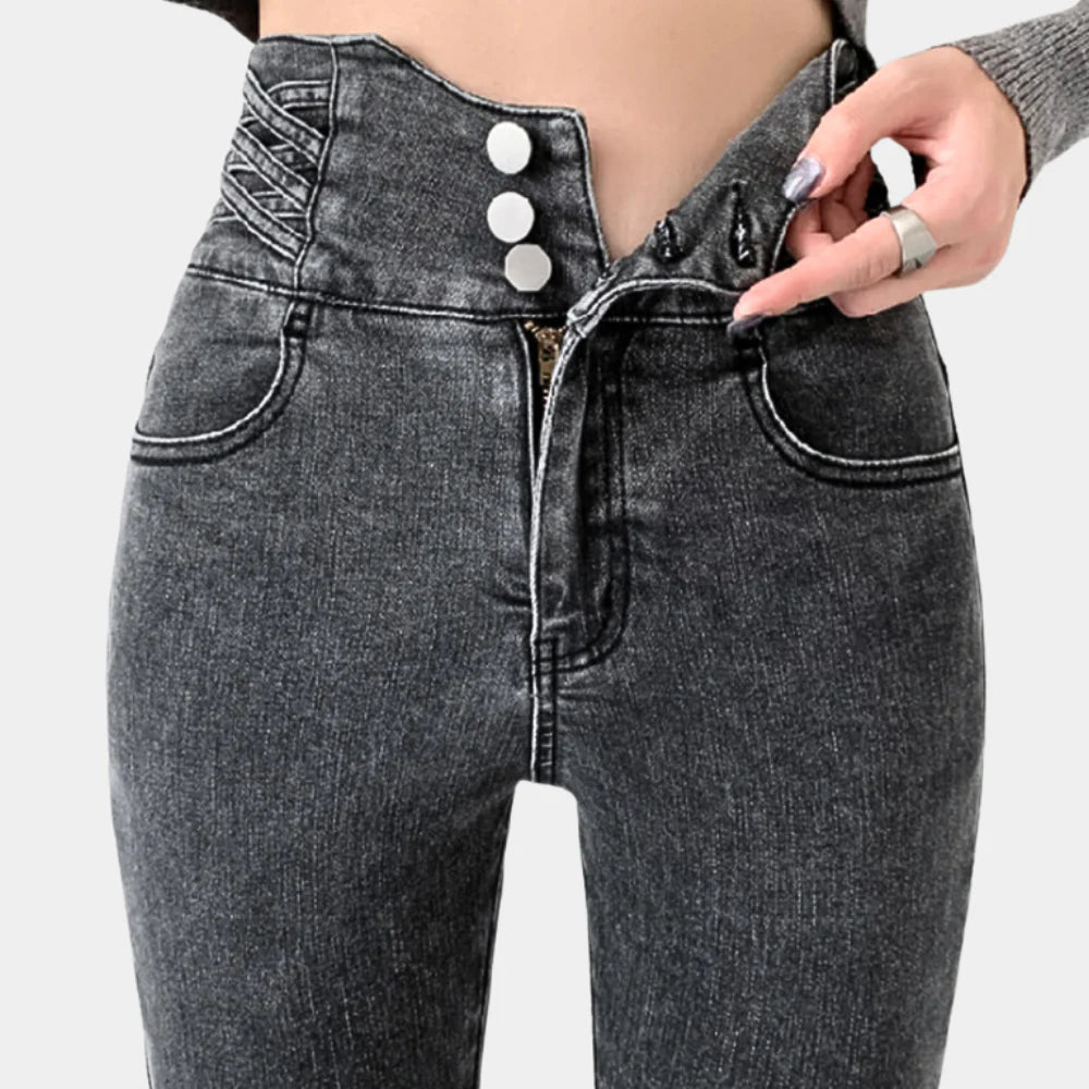 Damjeans med hög midja