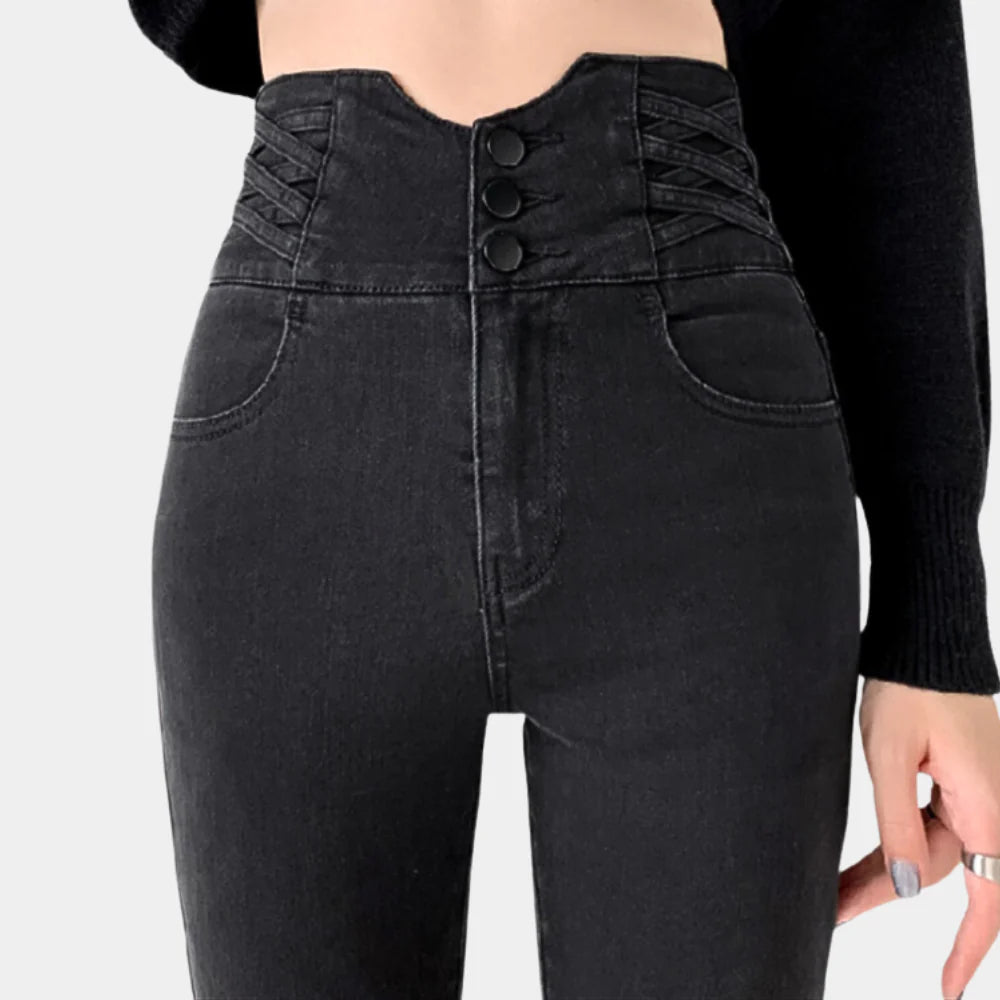 Damjeans med hög midja