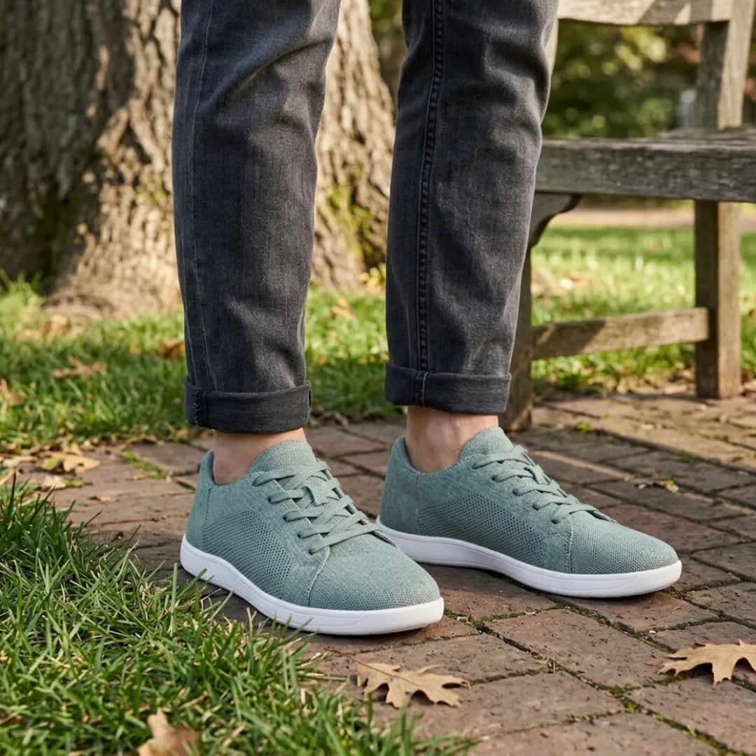 Unisex barfotasneakers med bred tåbox och andningsaktivt mesh