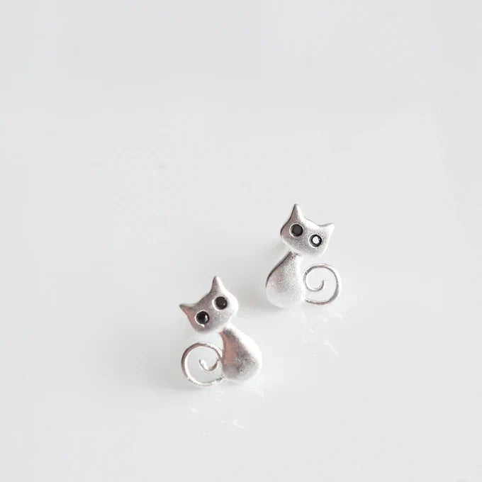 Katt Knoppörhängen i silver