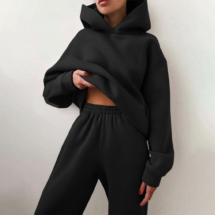 Joggingset dam | 2 delar: hoodie och byxor med mjukt resårband