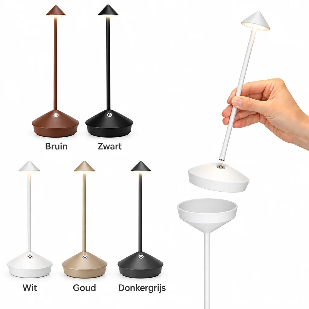 Sladdlös LED-lampa | Dimbar touchlampa med batteri
