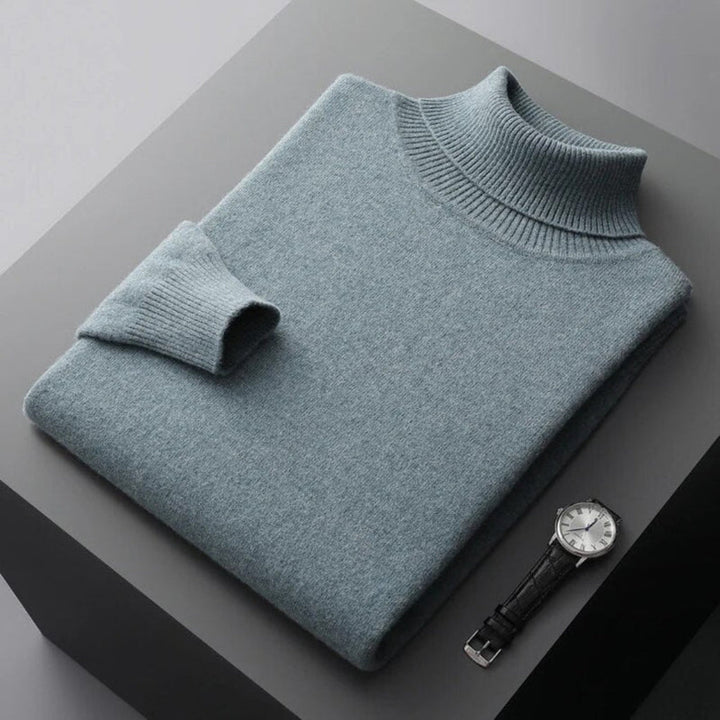 Herresweater med polotrøje – Elegant lag-på-lag-model med raffineret look
