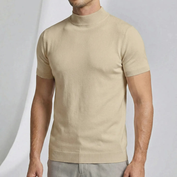 T-shirt med korta ärmar och hög krage - Riccardo
