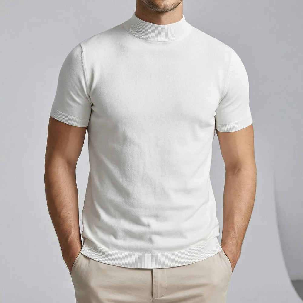 T-shirt med korta ärmar och hög krage - Riccardo