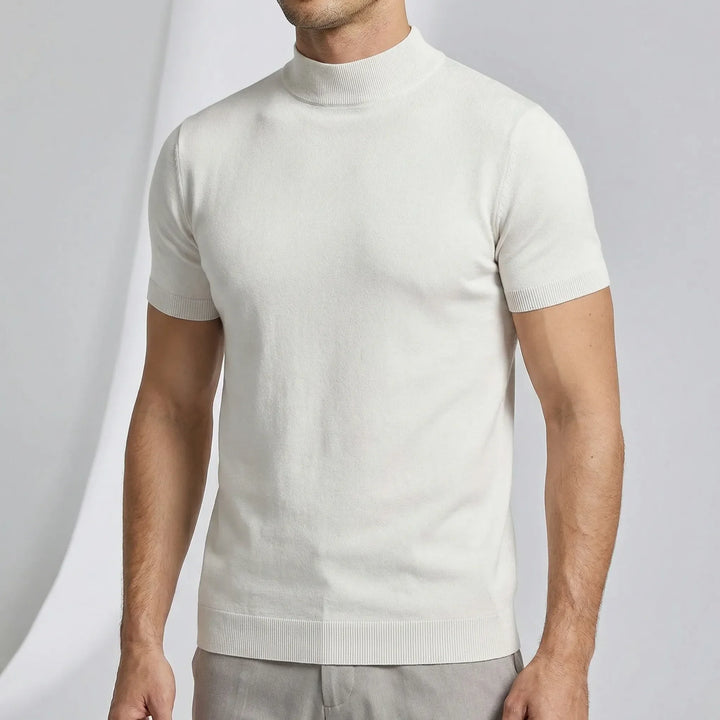 T-shirt med korta ärmar och hög krage - Riccardo