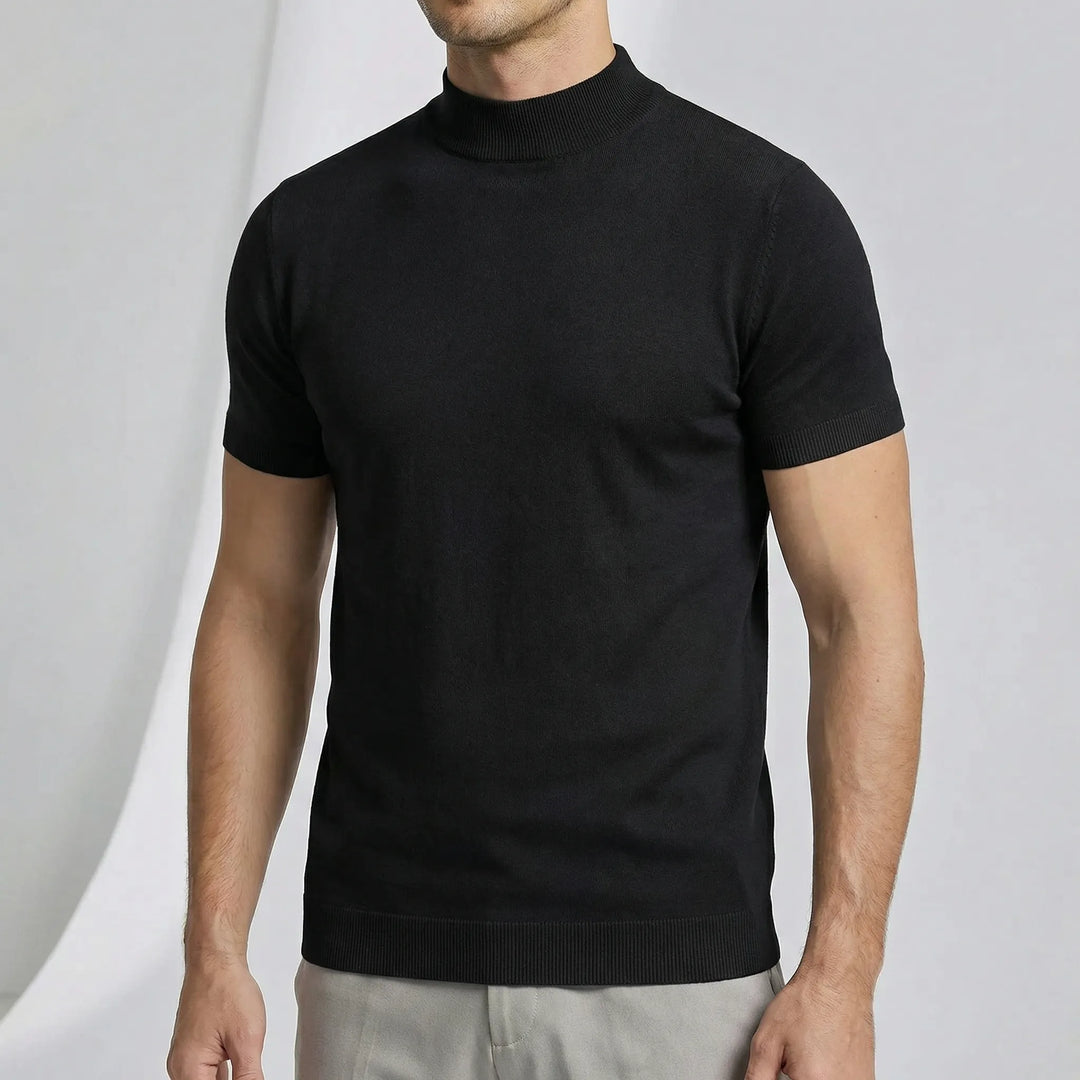 T-shirt med korta ärmar och hög krage - Riccardo