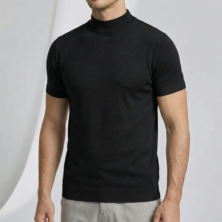 T-shirt med korta ärmar och hög krage - Riccardo
