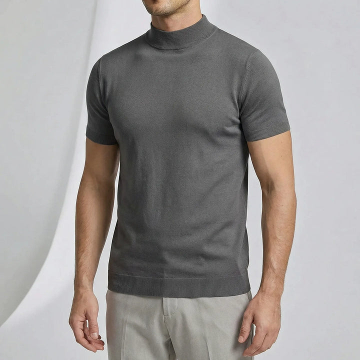T-shirt med korta ärmar och hög krage - Riccardo