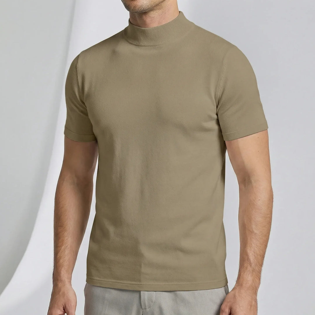 T-shirt med korta ärmar och hög krage - Riccardo