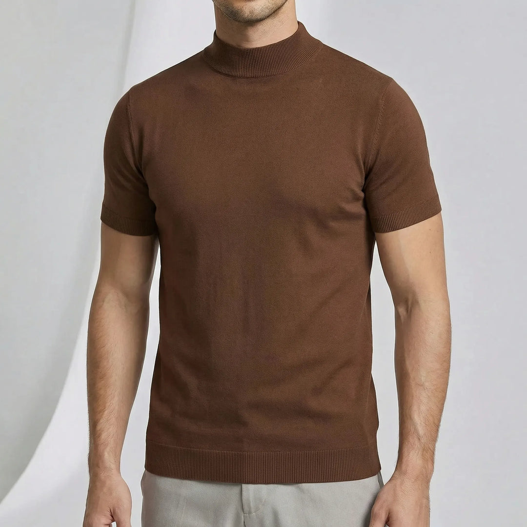 T-shirt med korta ärmar och hög krage - Riccardo