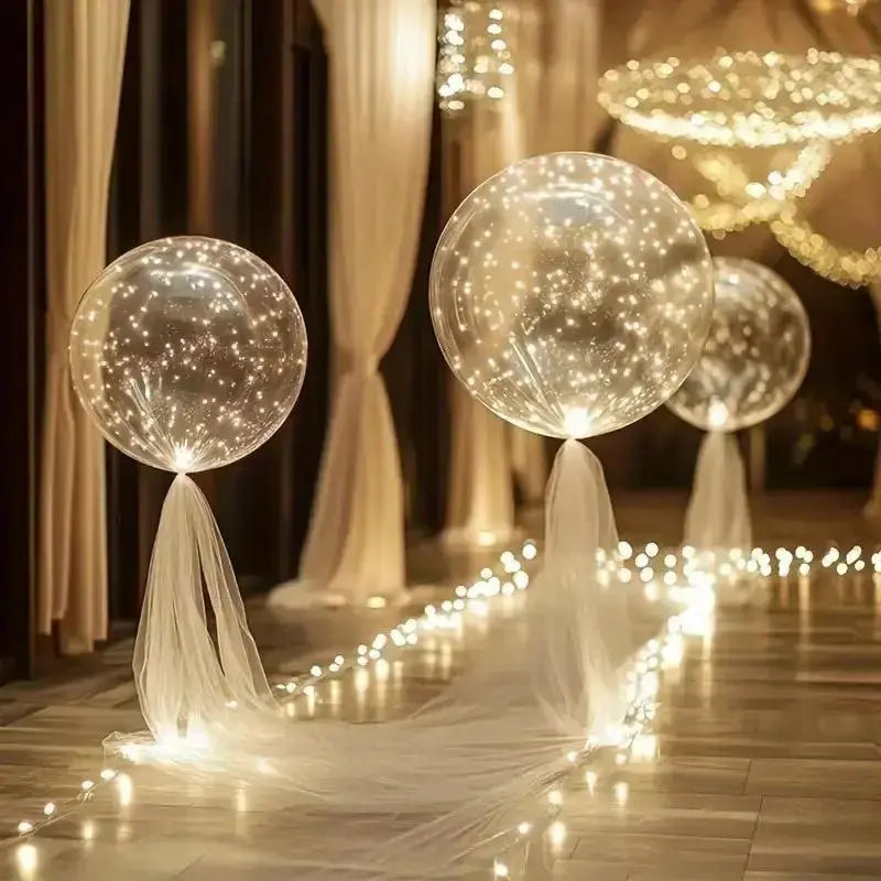 Lysande ballonger – partydekoration med varmt sken | set om 10