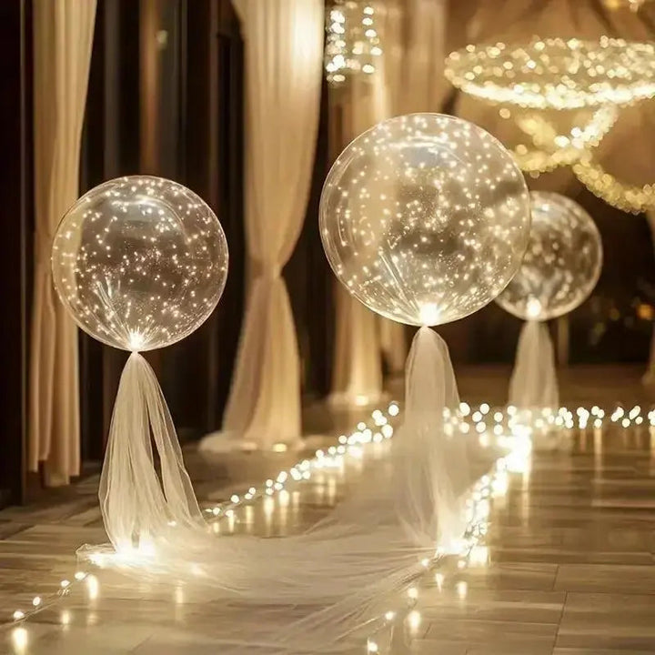 Lysande ballonger – partydekoration med varmt sken | set om 10