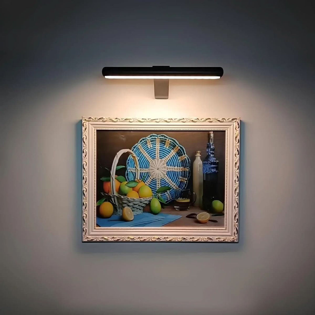 LED-vägglampa | Dimbar konstbelysning | Design i metall, laddningsbar | ArtGlow