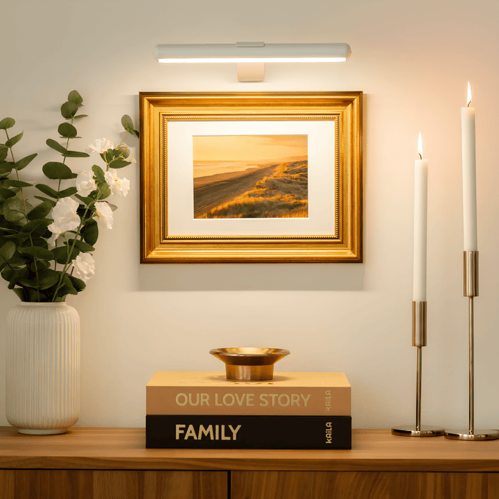 LED-vägglampa | Dimbar konstbelysning | Design i metall, laddningsbar | ArtGlow