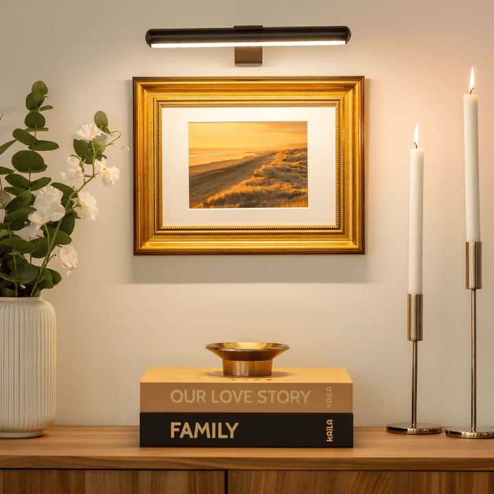 LED-vägglampa | Dimbar konstbelysning | Design i metall, laddningsbar | ArtGlow