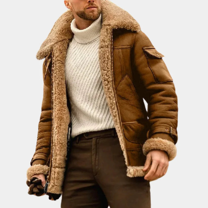 Aviator vinterjakke i syntetisk stoff